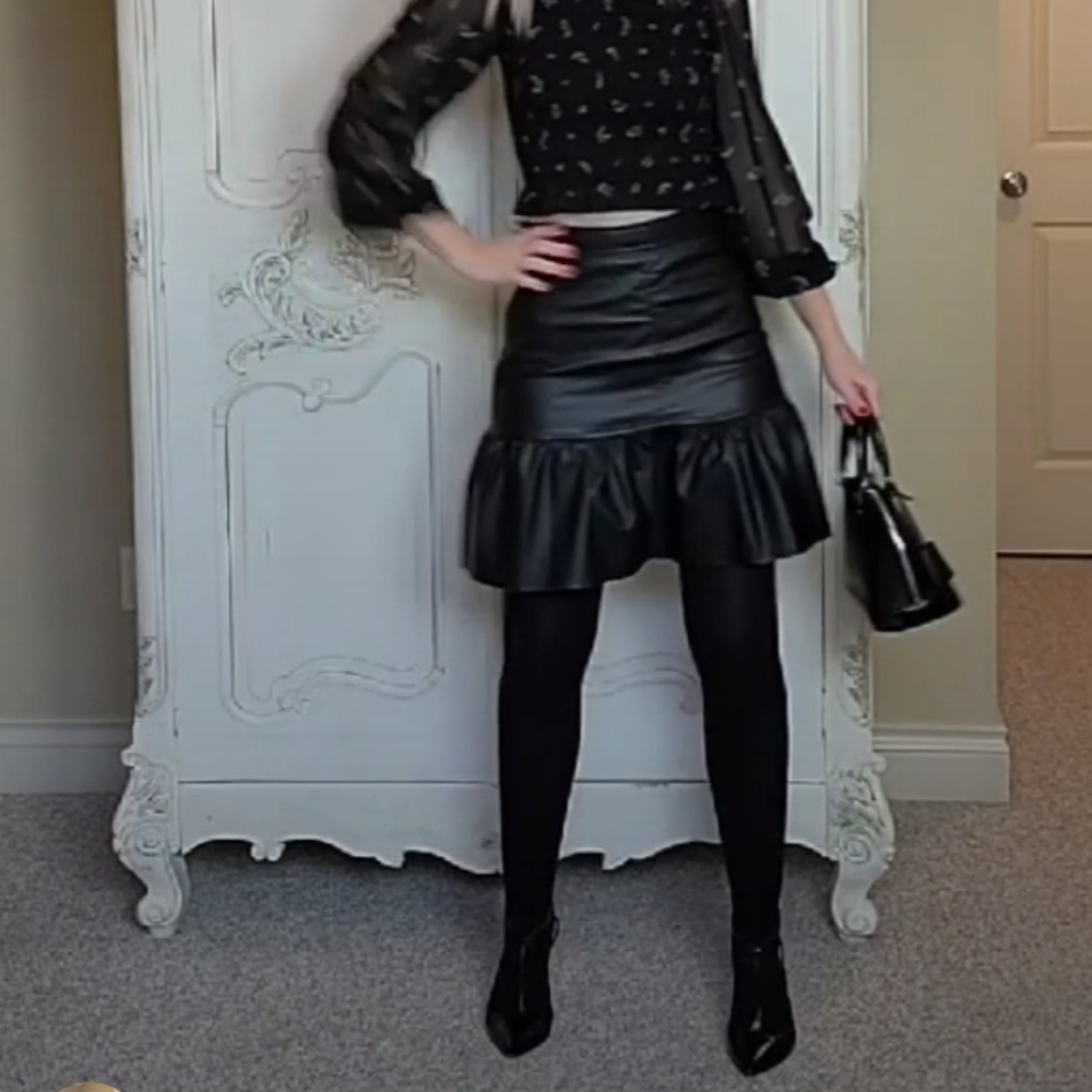Black Faux Leather Skirt